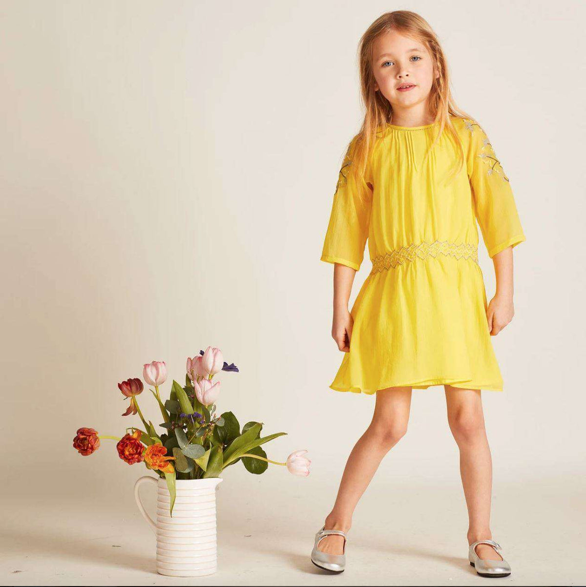 WILD & GORGEOUS GIRLS YELLOW ARIELLE DRESS 4-5 YEARS