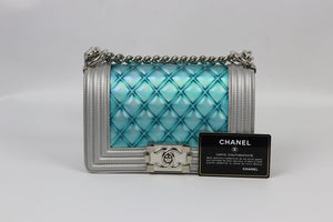 CHANEL 2018 WATER BOY SMALL QUILTED PVC AND LEATHER SHOULDER BAG
