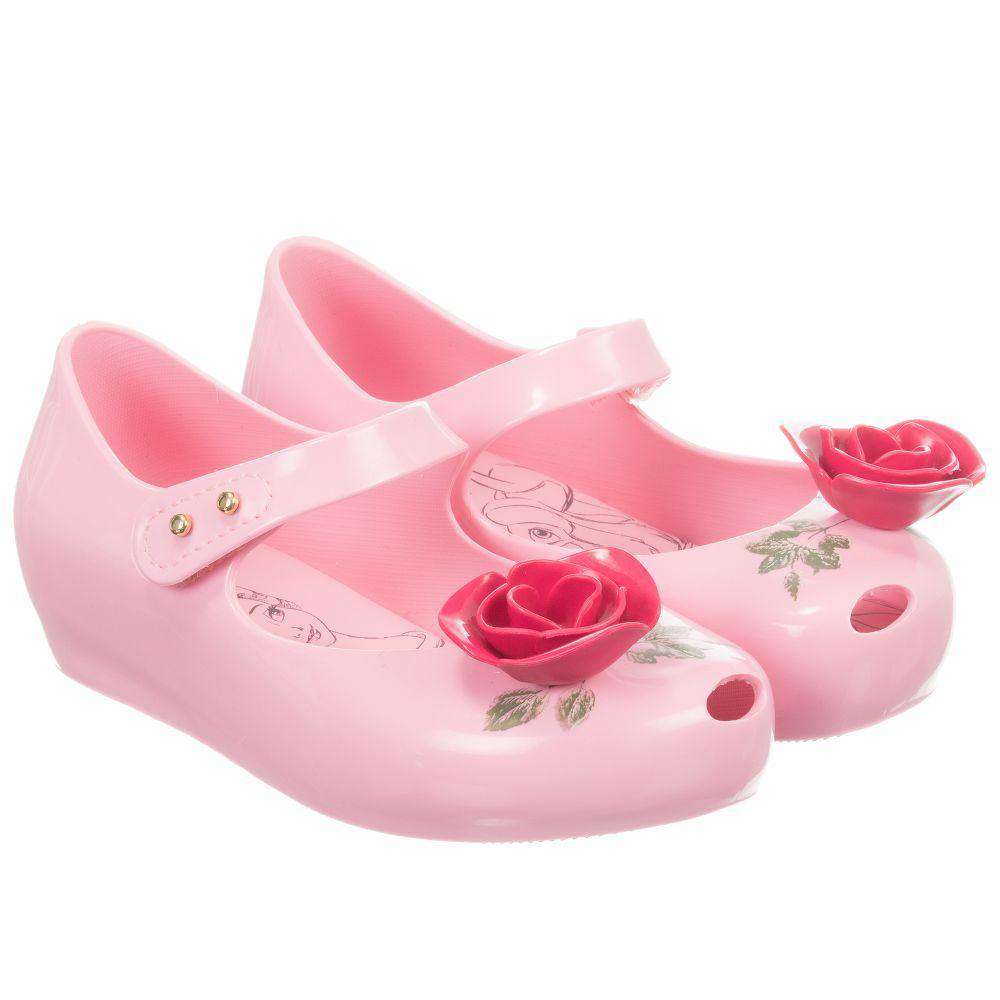 MINI MELISSA BEAUTY & THE BEAST PINK JELLY SHOES EU 24 UK 7