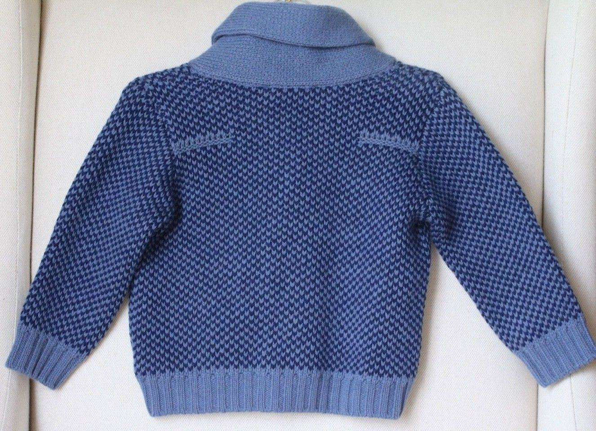 BABY DIOR BOYS BLUE CASHMERE WOOL BLEND KNIT CARDIGAN 18 MONTHS