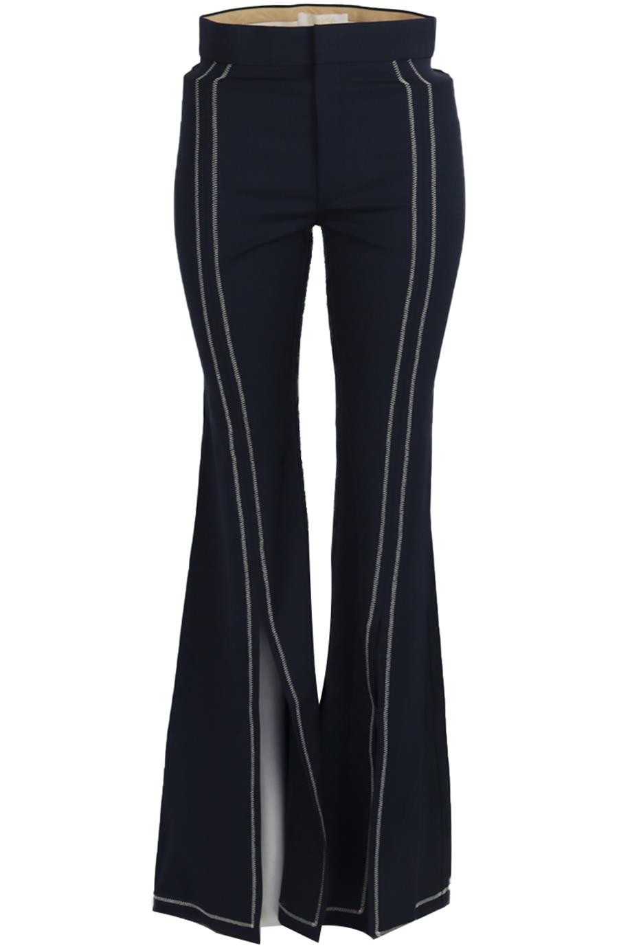 CHLOÉ HIGH RISE STRETCH WOOL FLARED PANTS FR 36 UK 8