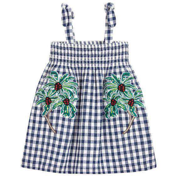 STELLA MCCARTNEY KIDS BLUE & WHITE GINGHAM DRESS 5 YEARS