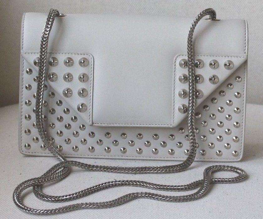SAINT LAURENT BETTY WHITE STUD BAG