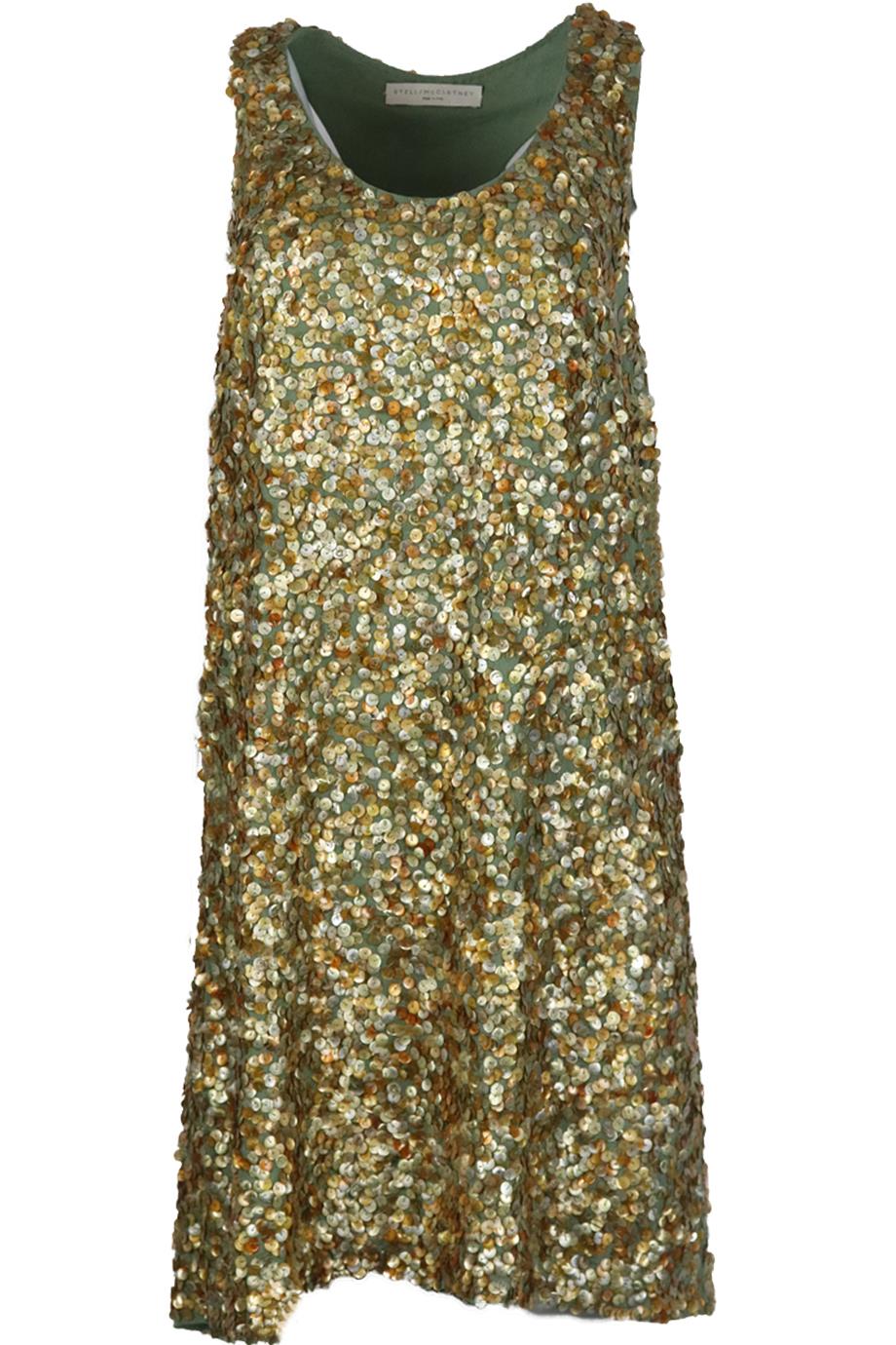STELLA MCCARTNEY SEQUINED SILK MINI DRESS IT 42 UK 10