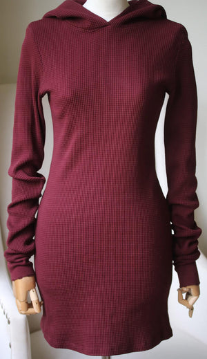 COTTON CITIZEN MONACO THERMAL HOODIE DRESS SMALL