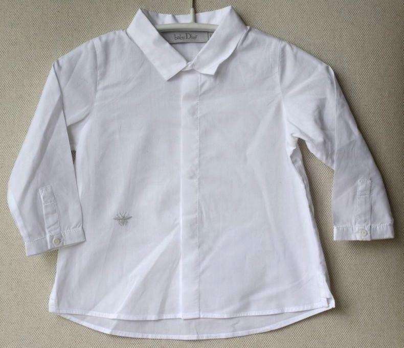 BABY DIOR WHITE COTTON POPLIN SHIRT 6 MONTHS