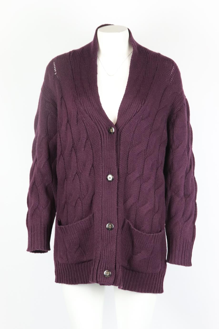 SABLYN OVERSIZED CABLE KNIT CASHMERE CARDIGAN XSMALL