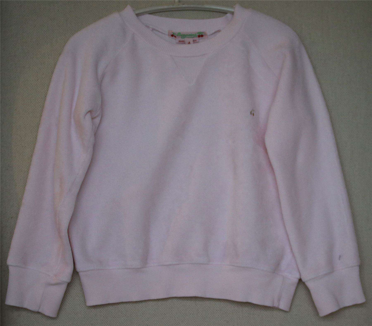 BONPOINT GIRLS PINK VELOUR SWEATER 4 YEARS
