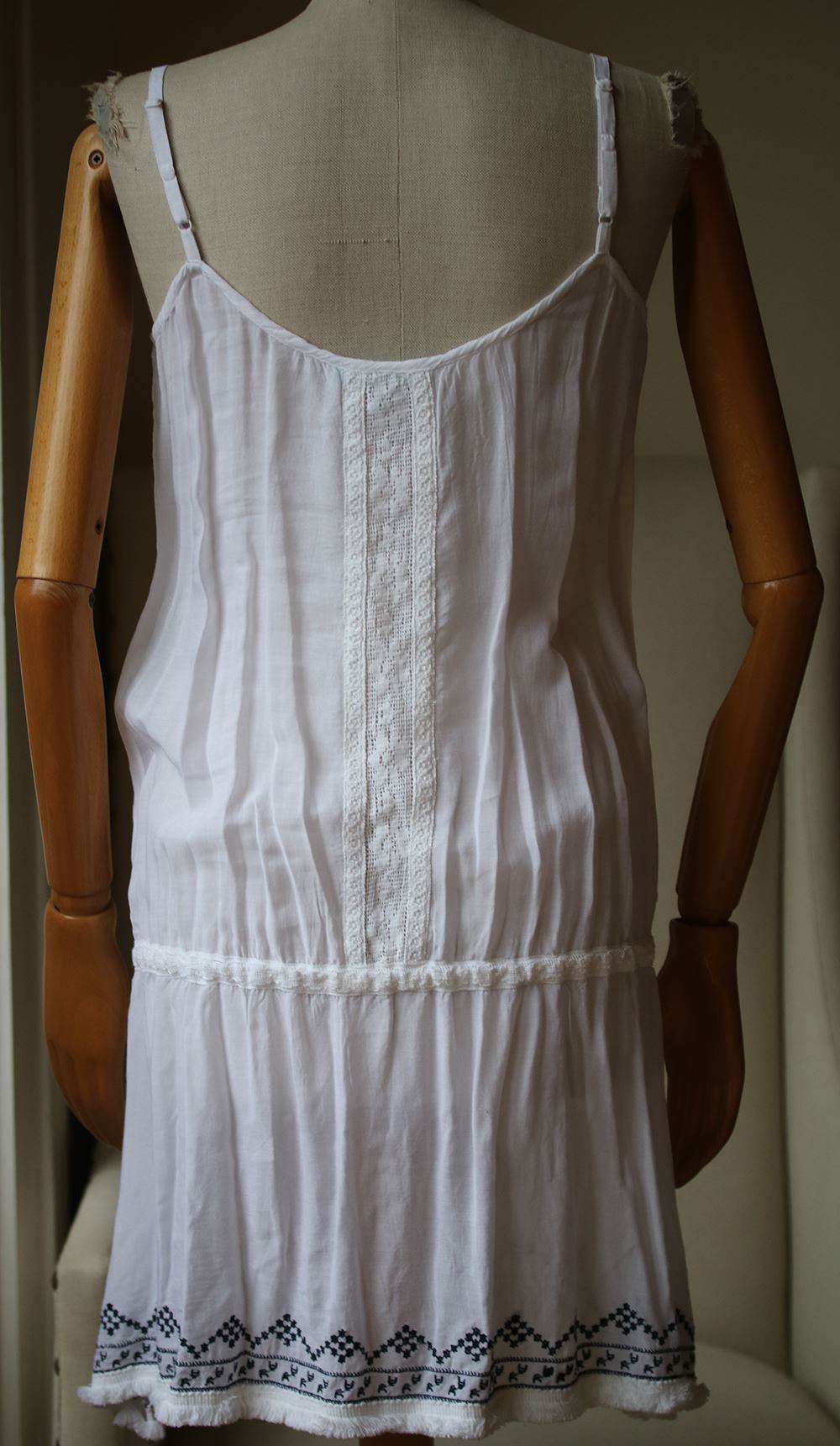 MELISSA ODABASH EMBROIDERED VOILE DRESS SMALL