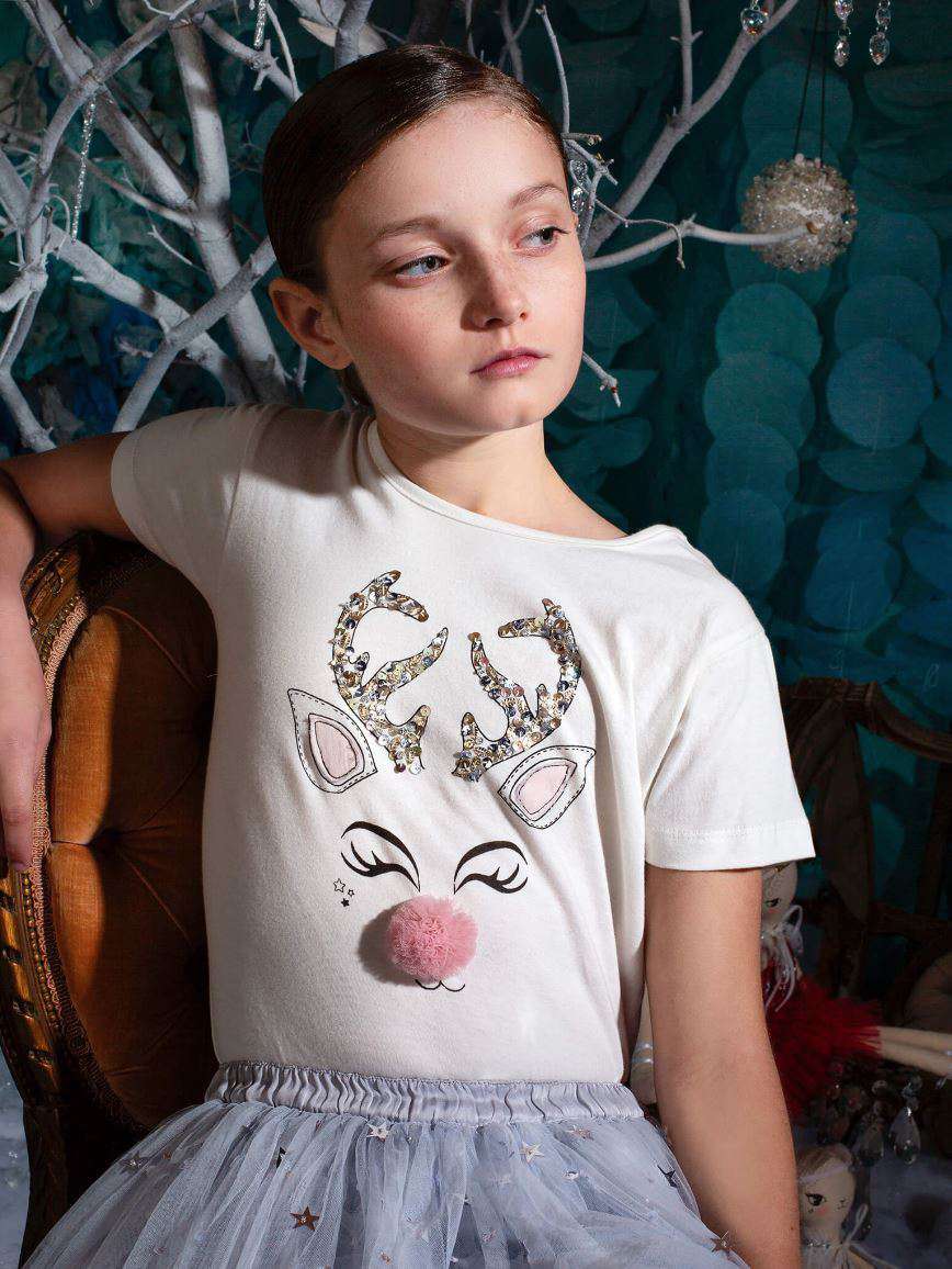 TUTU DU MONDE GIRLS REINDEER T-SHIRT 4-5 YEARS