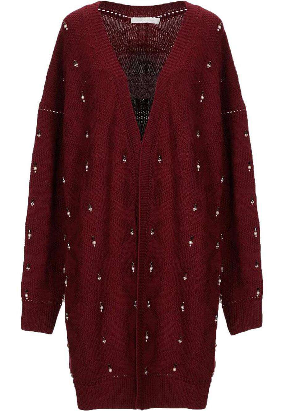 JONATHAN SIMKHAI POINTELLE TRIMMED EMBELLISHED WOOL CARDIGAN SMALL
