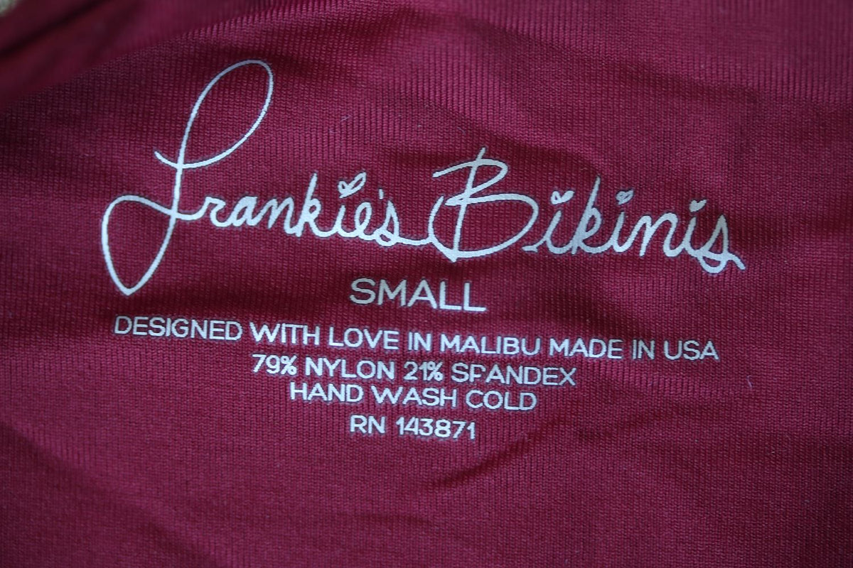 FRANKIES BIKINIS MAROON MALIA BIKINI SMALL/MEDIUM