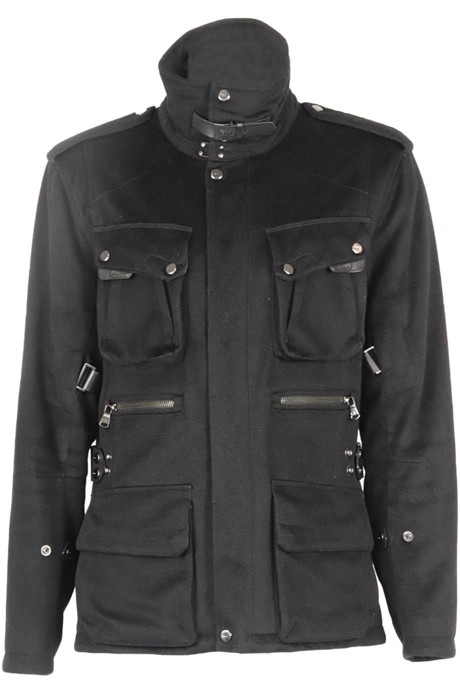 RALPH LAUREN BLACK LABEL MEN'S LEATHER TRIMMED WOOL UTILITY JACKET LARGE