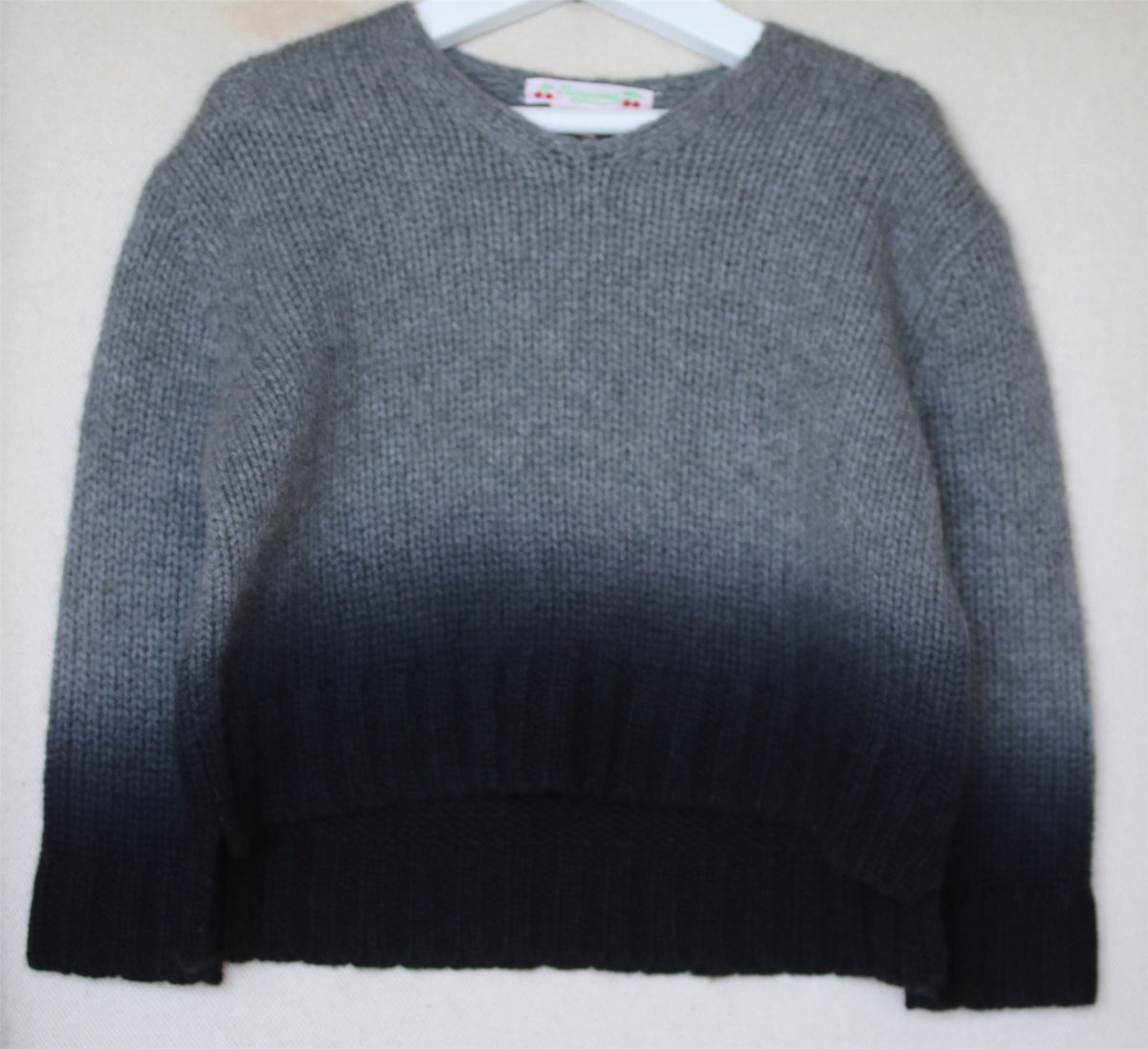BONPOINT GIRLS GREY CASHMERE KNIT SWEATER 4 YEARS
