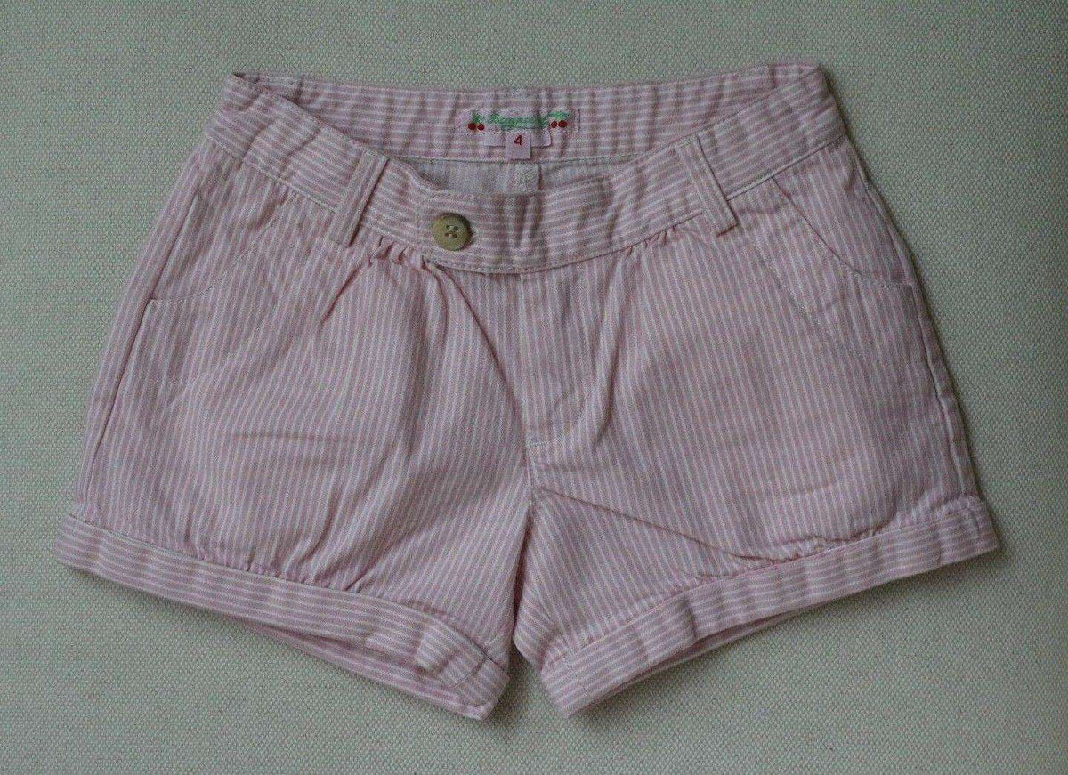BONPOINT GIRLS EIGHT PINK STRIPE SHORTS 4 YEARS