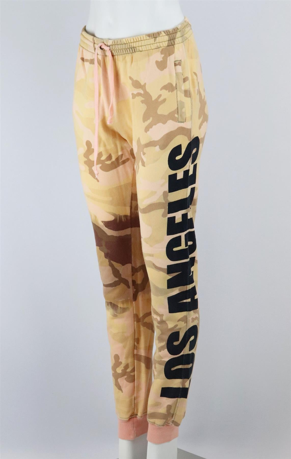 FAITH CONNEXION CAMOUFALGE PRINT COTTON JERSEY TRACK PANTS XSMALL