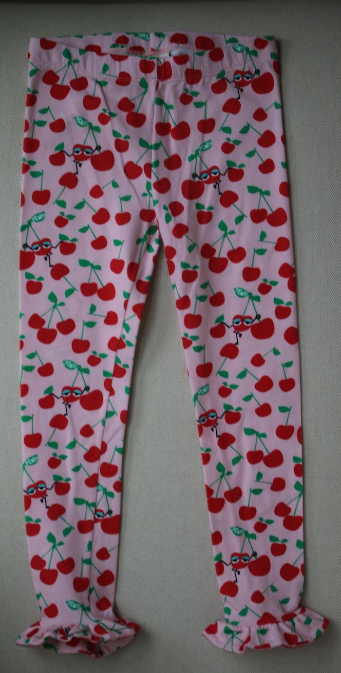 FENDI GIRLS CHERRY PRINT LEGGINGS 5 YEARS