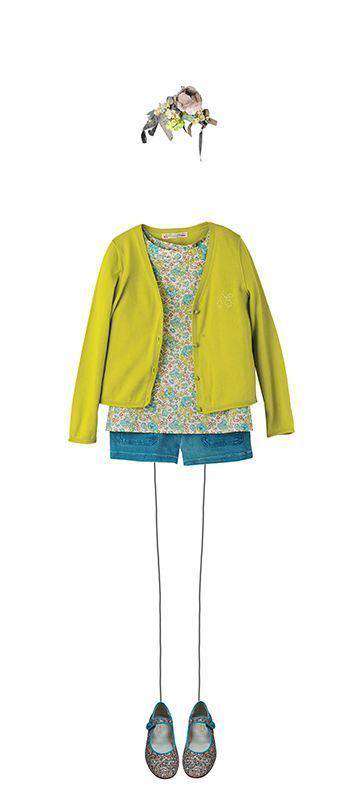BONPOINT BABY YELLOW CHERRIES COTTON CARDIGAN 3 YEARS