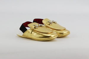 GUCCI BABY GIRLS LOGO LEATHER PRE-WALKER SHOES EU 17 UK 1