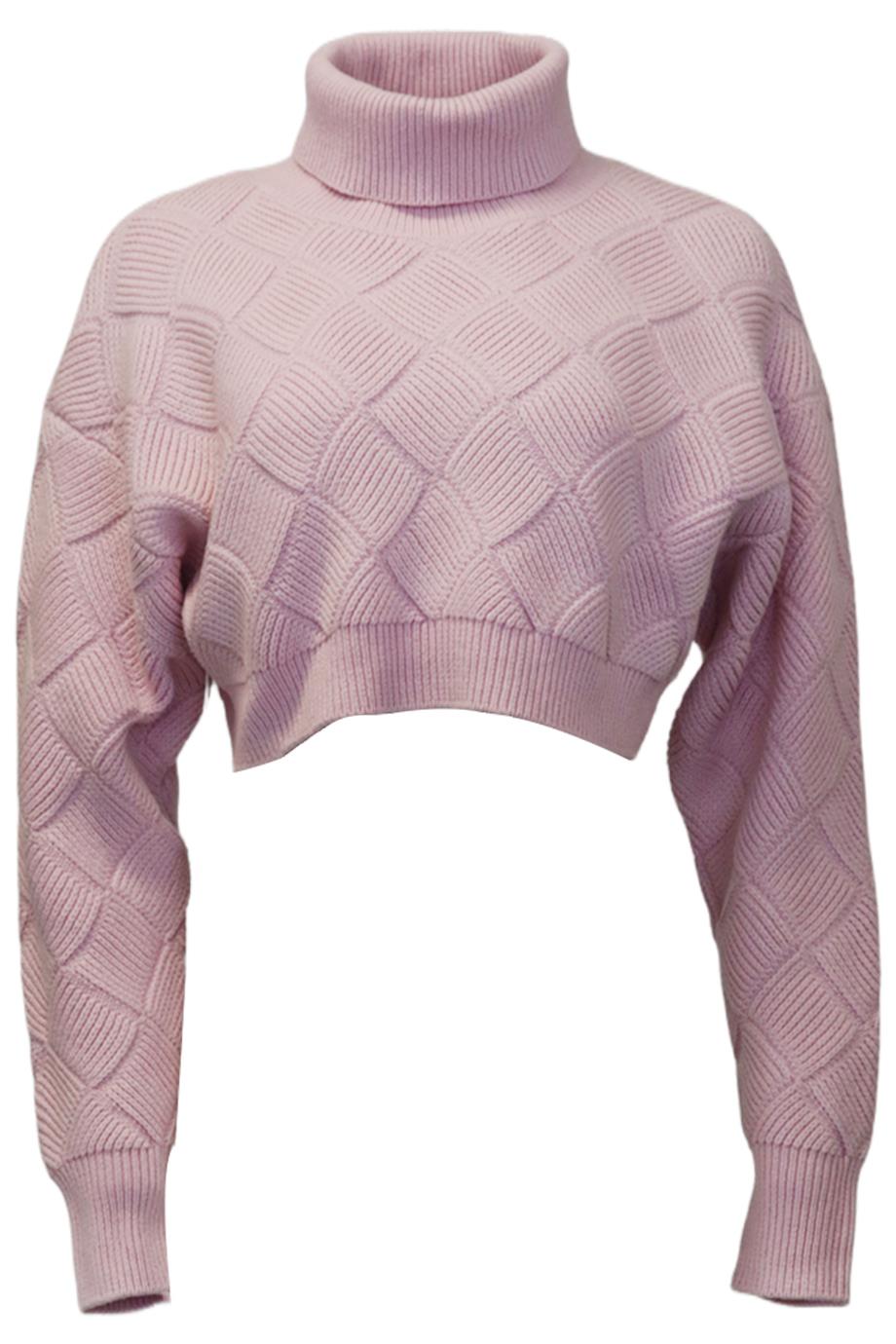 RONNY KOBO CROPPED WOOL BLEND TURTLENECK SWEATER SMALL