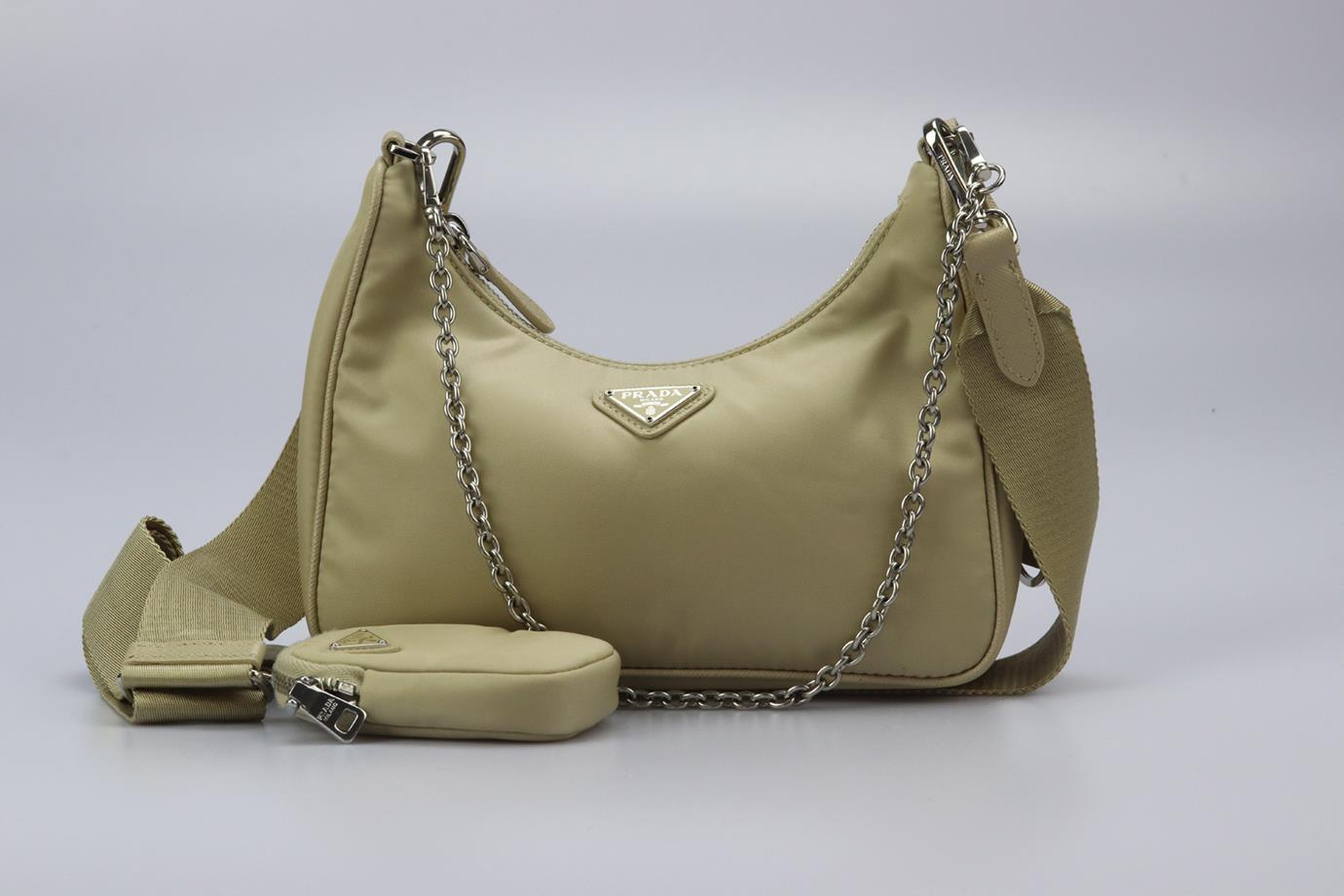 Prada Re-edition 2005 Textured Leather And Nylon Shoulder Bag For