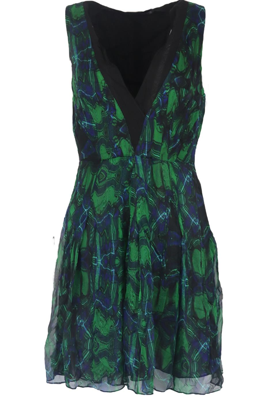PROENZA SCHOULER PRINTED SILK MINI DRESS US 2 UK 6