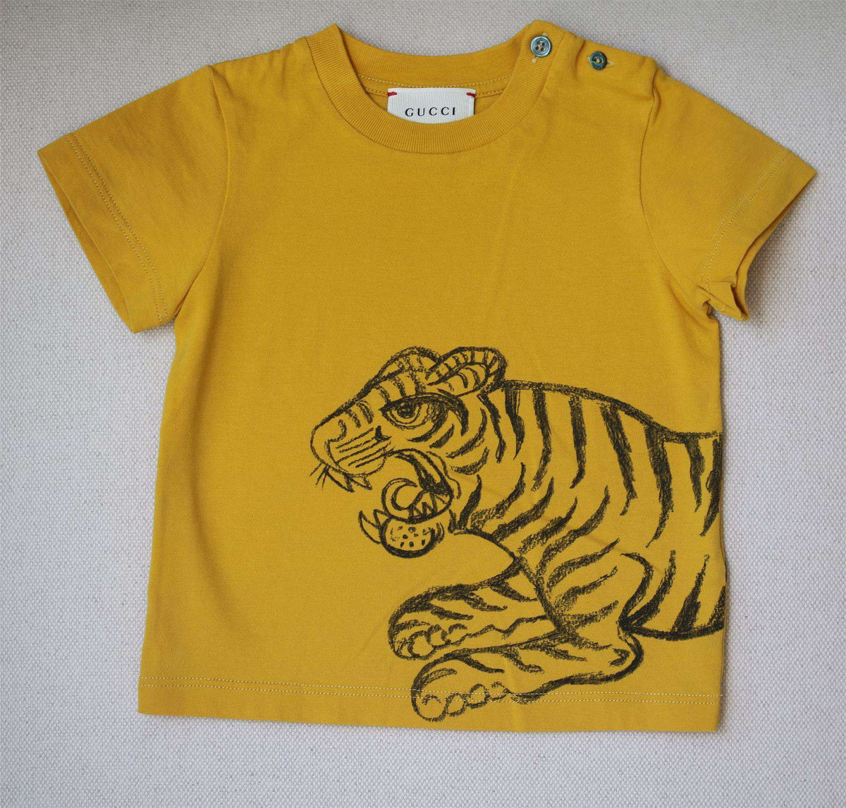 GUCCI BABY BOYS YELLOW TIGER TOP 12-18 MONTHS