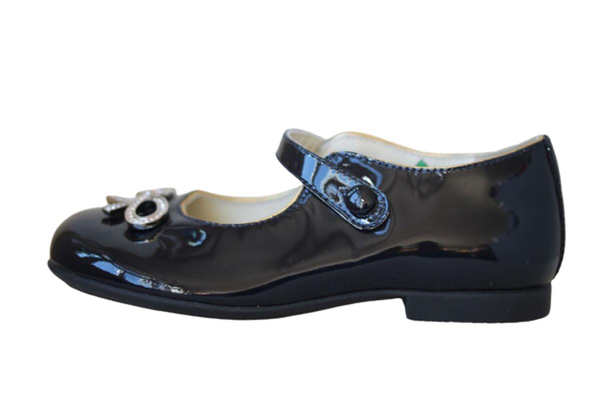 GUCCI GIRLS NAVY BLUE CRYSTAL BOW LEATHER SHOES EU 25 UK 8