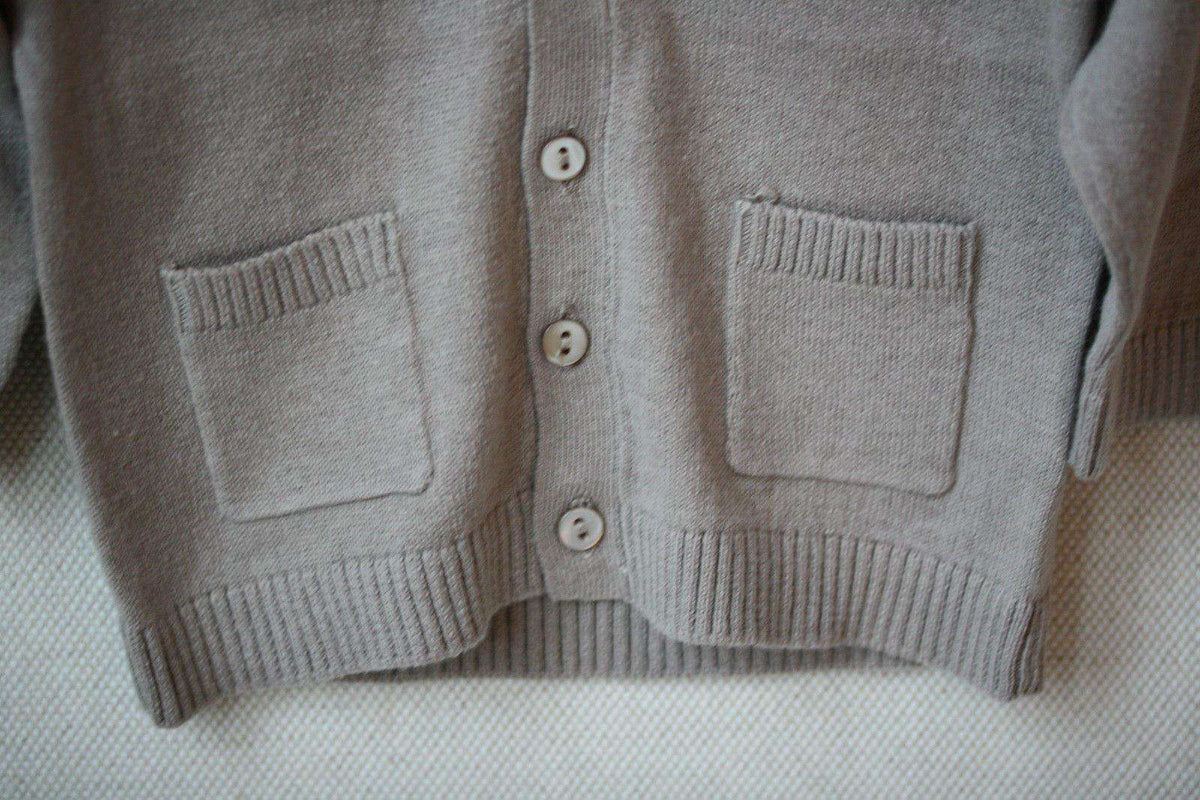 BONPOINT BABY BEIGE COTTON CARDIGAN 3 MONTHS