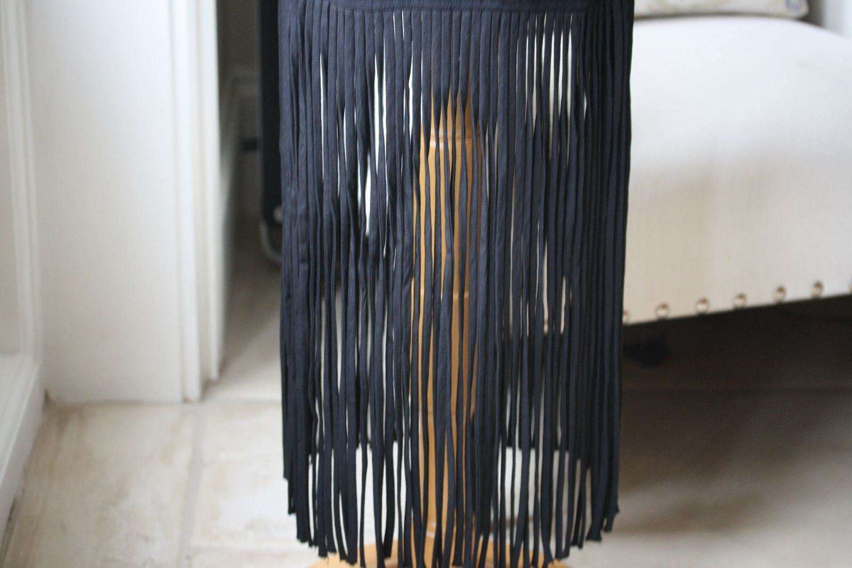 MONROW CREPE FRINGE SKIRT SMALL