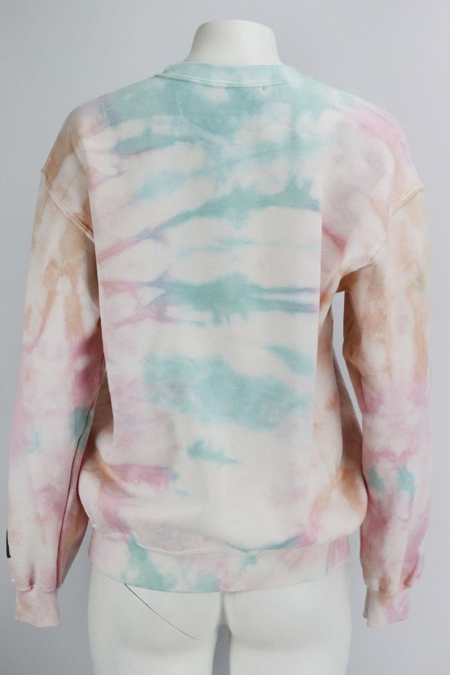 DANZY TIE DYED COTTON BLEND JERSEY SWEATSHIRT SMALL