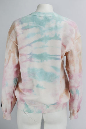 DANZY TIE DYED COTTON BLEND JERSEY SWEATSHIRT SMALL