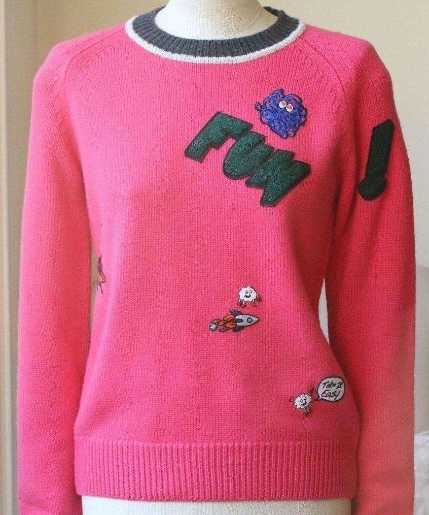 MIRA MIKATI FUN PATCHED SWEATER SMALL