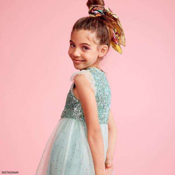 WILD & GORGEOUS GIRLS GREEN SEQUIN DRESS 4-5 YEARS