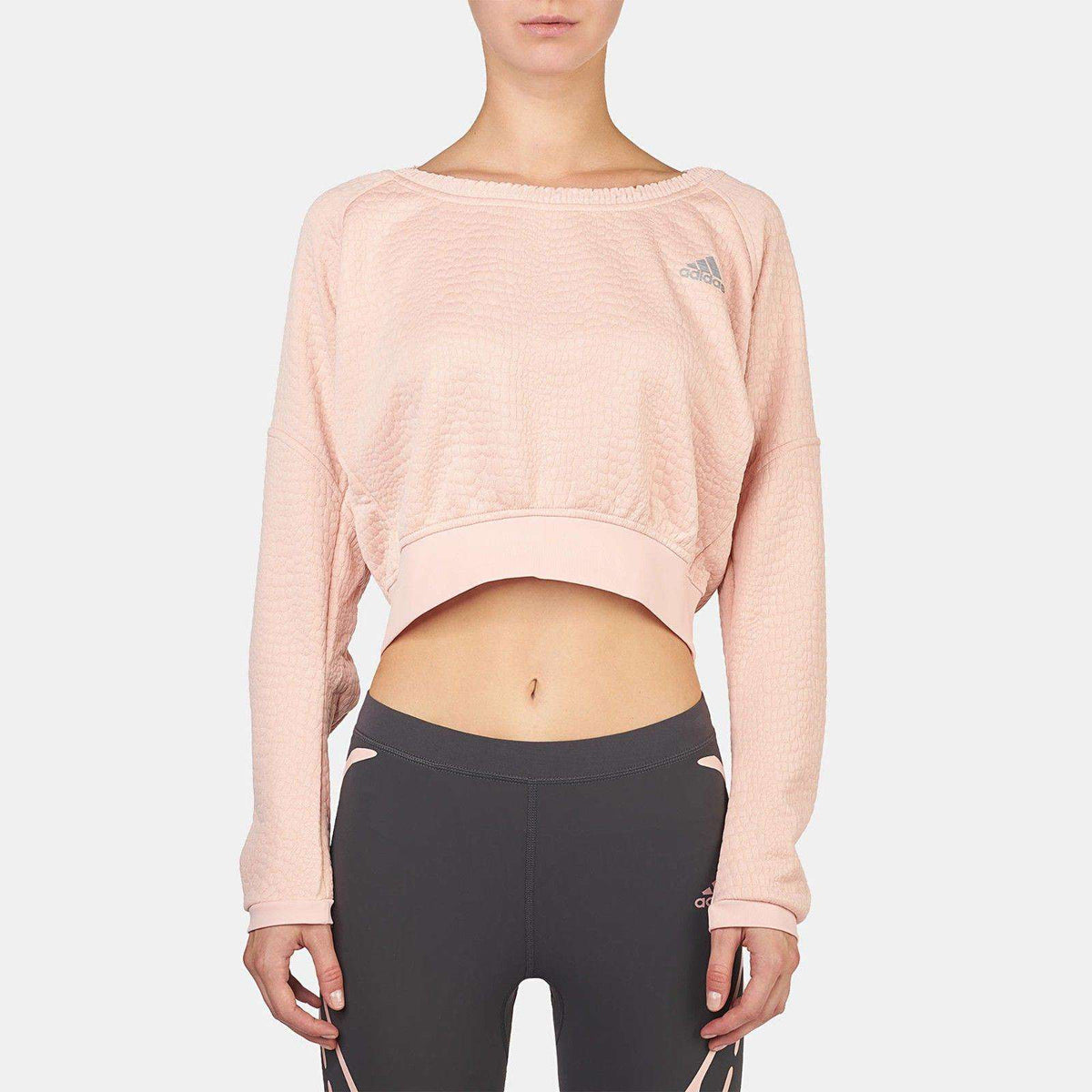ADIDAS AKTIV COZY CROPPED SWEATER LARGE