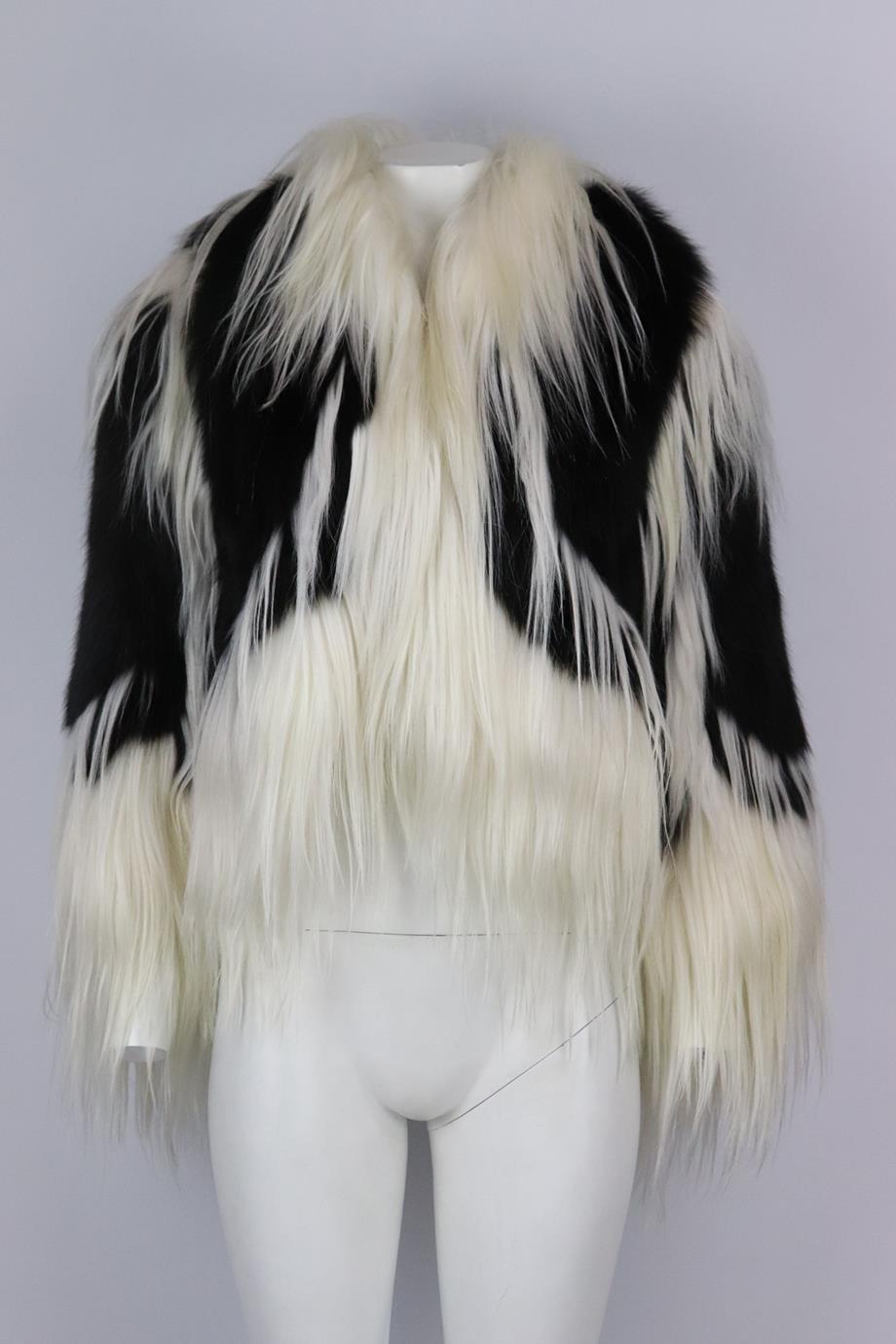 REVILLON TWO TONE FOX FUR JACKET FR 36 UK 8