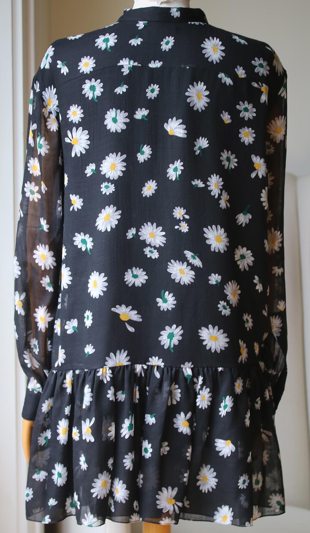 SAINT LAURENT DAISY PRINT WOOL MINI DRESS FR 42 UK 14 | nikkibradford