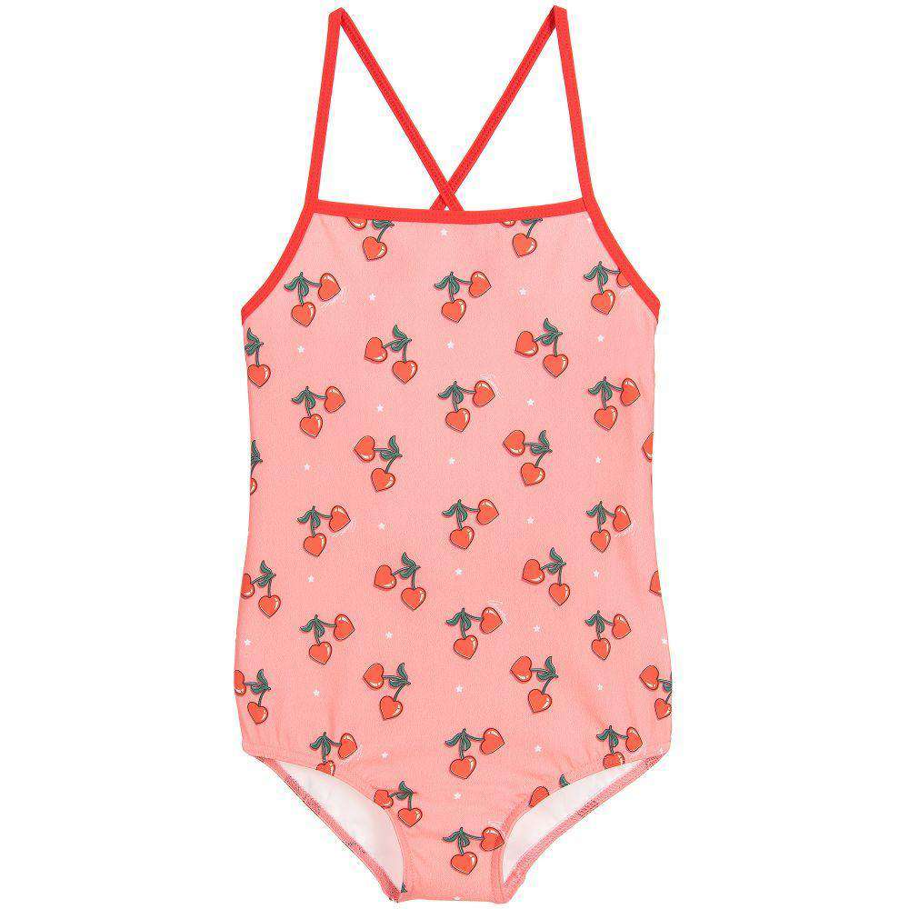 GUCCI GIRLS PINK CHERRY PRINT SWIMSUIT 4 YEARS