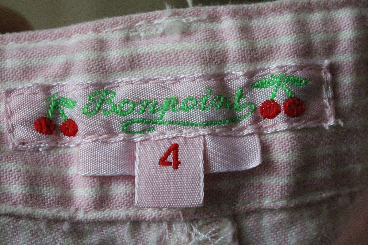 BONPOINT GIRLS EIGHT PINK STRIPE SHORTS 4 YEARS