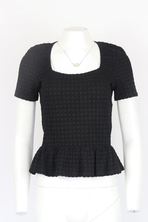 OPENING CEREMONY STRETCH KNIT PEPLUM TOP LARGE