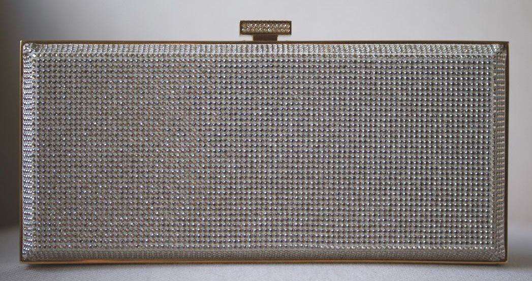 STARK AT HARRODS LADY IN THE NIGHT CHAMPAGNE CRYSTAL BOX CLUTCH