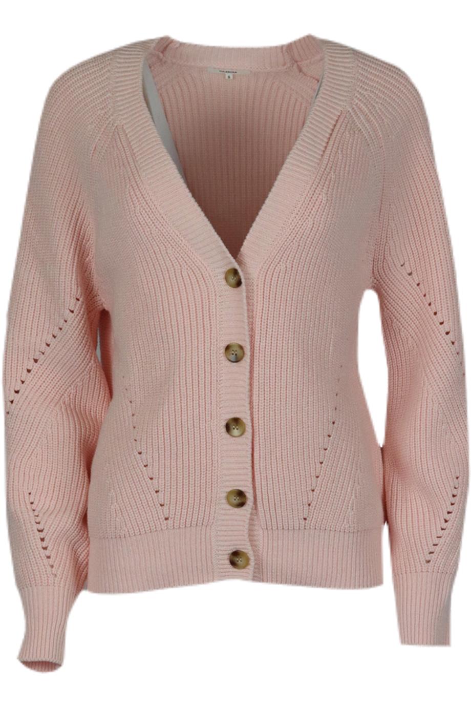 TULAROSA RIBBED COTTON BLEND CARDIGAN SMALL