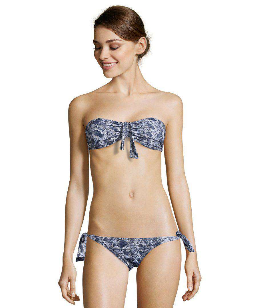 MELISSA ODABASH CAPRI SNAKESKIN PRINT BANDEAU BIKINI UK 10/12