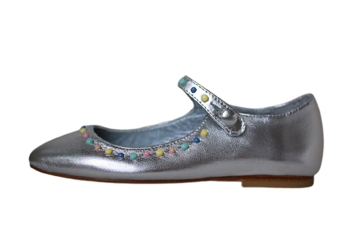 BONPOINT GIRLS SILVER MARY JANE SHOES EU 26 UK 8.5