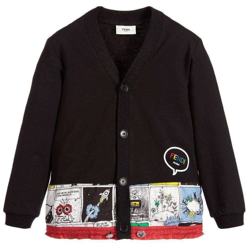 FENDI BABY GIRLS MONSTER SPACE CARDIGAN 2 YEARS