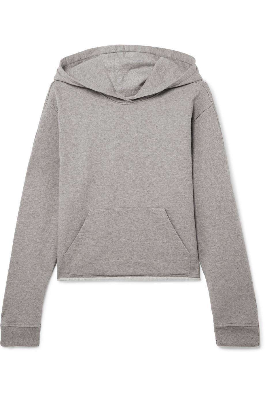 RTA CICELY ZIP DETAILS COTTON TERRY HOODIE LARGE