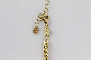 RUBY STELLA GOTHIC NUMBERS 14K YELLOW GOLD BALL CHAIN NECKLACE