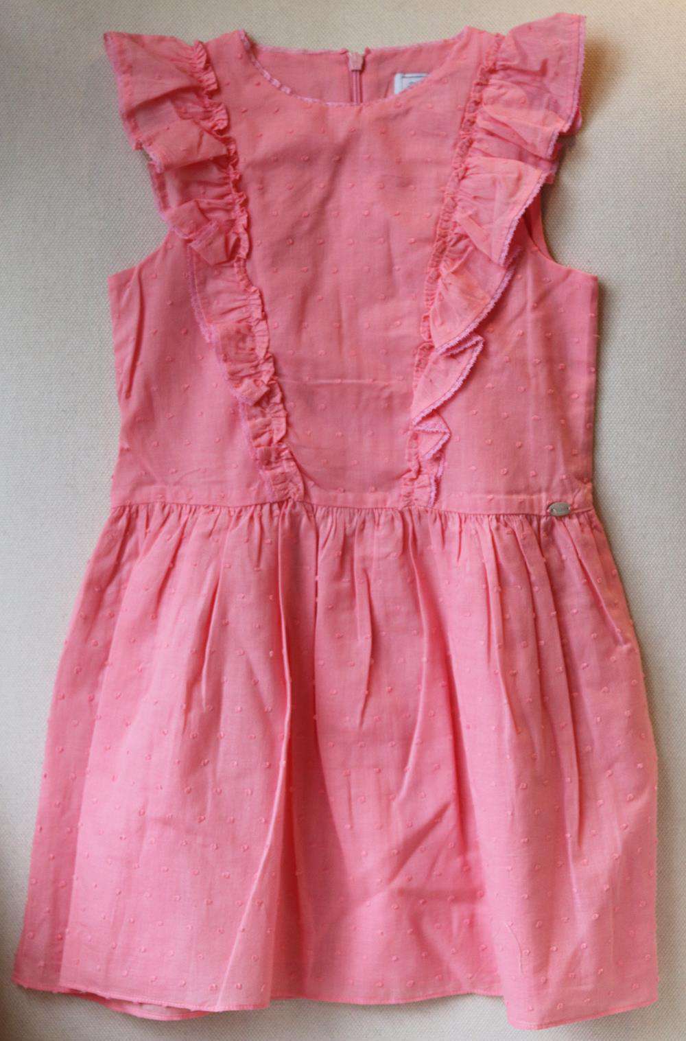 TARTINE ET CHOCOLAT KIDS GIRLS RUFFLE COTTON DRESS 6 YEARS