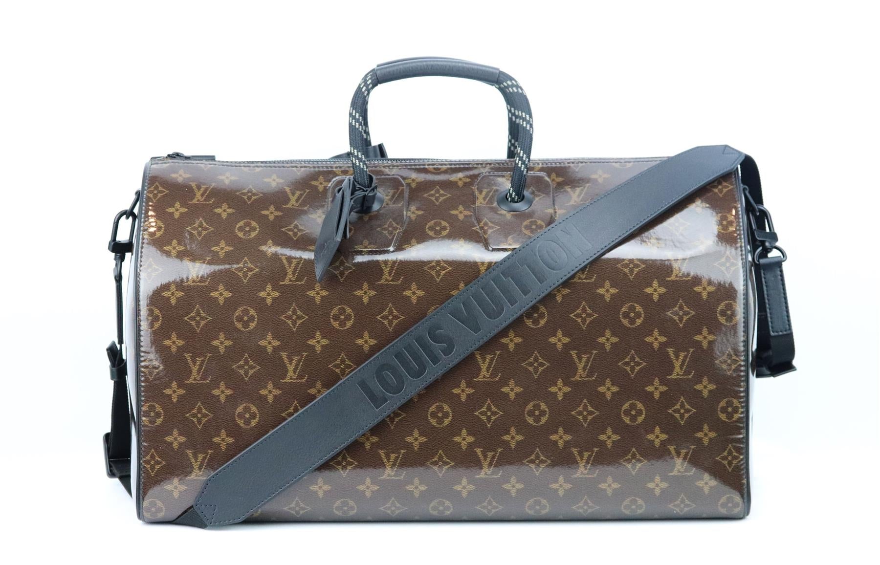 LOUIS VUITTON KEEPALL BANDOULIÈRE 50 MONOGRAM GLAZE CANVAS TRAVEL BAG