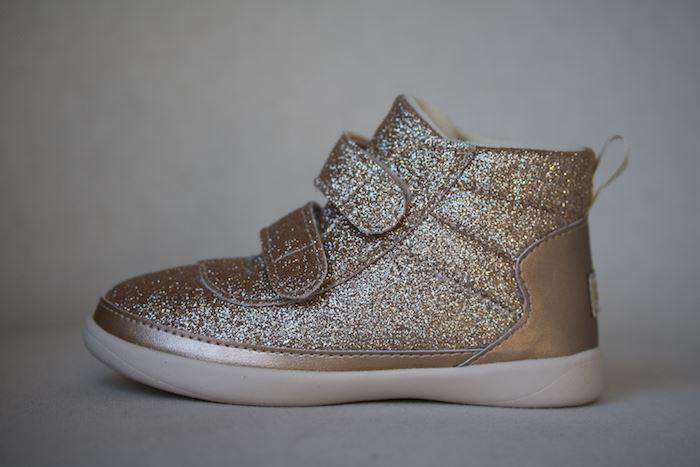 UGG KIDS PRITCHARD GOLD SPARKLES TRAINERS EU 26 UK 8